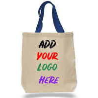 CUSTOM COTTON CANVAS TOTE BAGS WITH CONTRAST HANDLES
