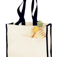 BAGANDTOTE CANVAS TOTE BAG Custom Heavy Canvas Tote Bag With Colored Trim