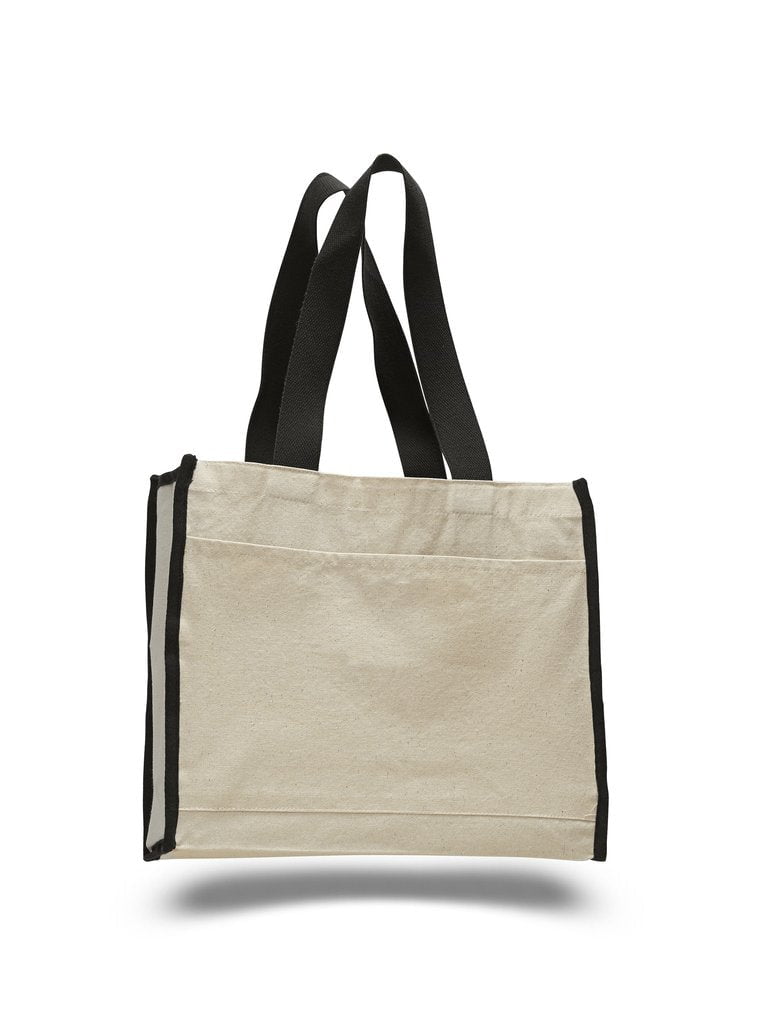 Custom Heavy Canvas Tote Bag With Colored Trim