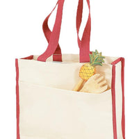 BAGANDTOTE CANVAS TOTE BAG Custom Heavy Canvas Tote Bag With Colored Trim