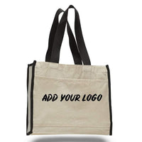 CUSTOM HEAVY CANVAS TOTE BAG WITH COLORED TRIM