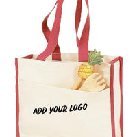 CUSTOM HEAVY CANVAS TOTE BAG WITH COLORED TRIM