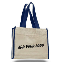 CUSTOM HEAVY CANVAS TOTE BAG WITH COLORED TRIM
