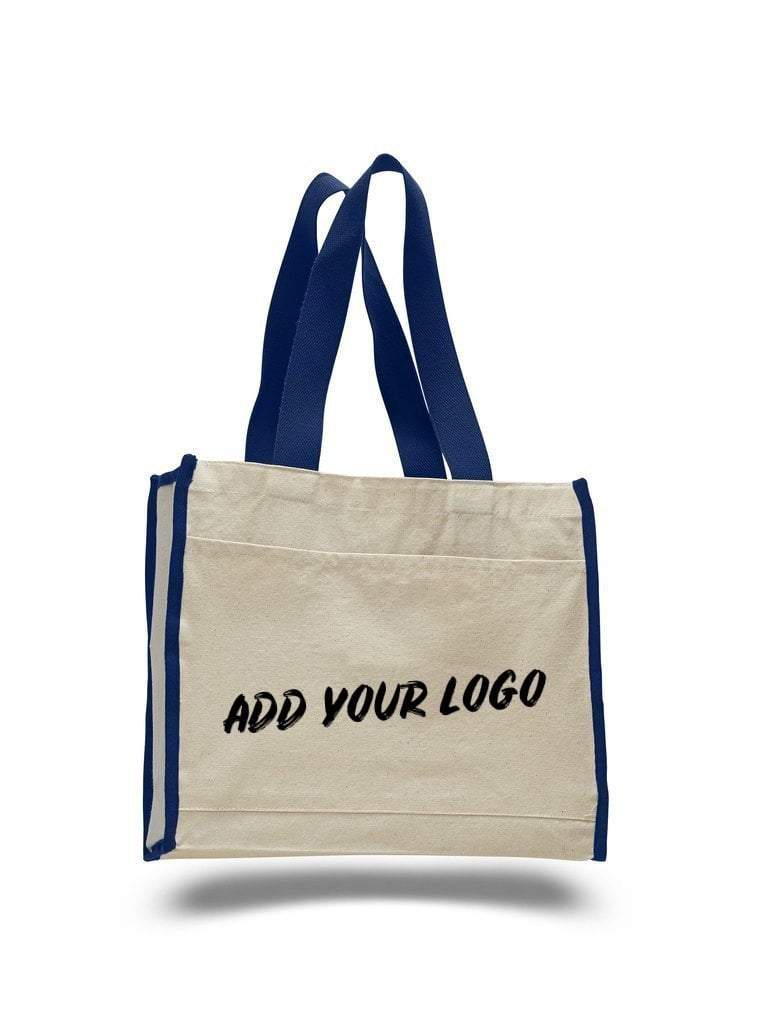 CUSTOM HEAVY CANVAS TOTE BAG WITH COLORED TRIM | BAGANDTOTE.COM