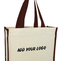 CUSTOM HEAVY CANVAS TOTE BAG WITH COLORED TRIM