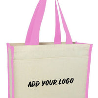 CUSTOM HEAVY CANVAS TOTE BAG WITH COLORED TRIM