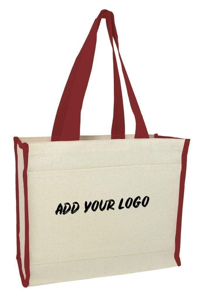 CUSTOM HEAVY CANVAS TOTE BAG WITH COLORED TRIM | BAGANDTOTE.COM