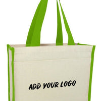CUSTOM HEAVY CANVAS TOTE BAG WITH COLORED TRIM