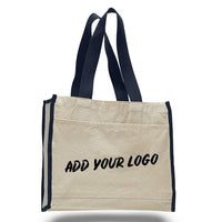 CUSTOM HEAVY CANVAS TOTE BAG WITH COLORED TRIM