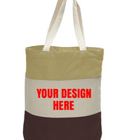 CUSTOM HEAVY CANVAS TOTE BAGS TRI-COLOR