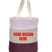 CUSTOM HEAVY CANVAS TOTE BAGS TRI-COLOR