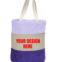 CUSTOM HEAVY CANVAS TOTE BAGS TRI-COLOR