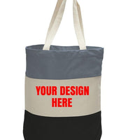 CUSTOM HEAVY CANVAS TOTE BAGS TRI-COLOR