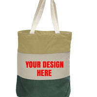 CUSTOM HEAVY CANVAS TOTE BAGS TRI-COLOR