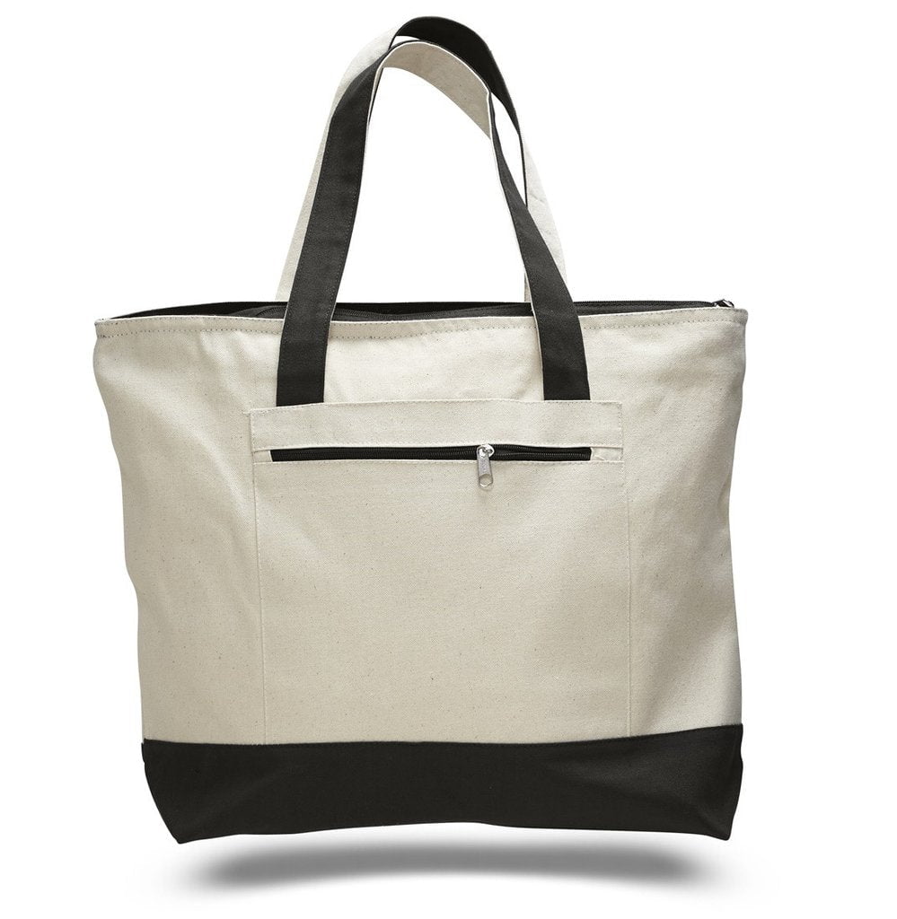 BAGANDTOTE CANVAS TOTE BAG Custom Heavy Canvas Zippered shopping Tote Bag