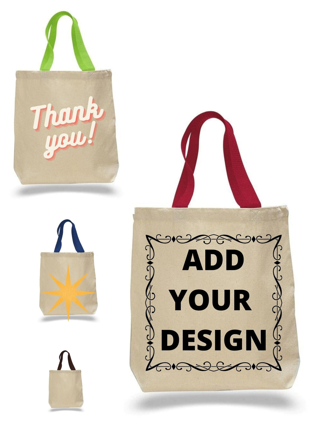 Custom Two Tone Cotton Canvas Tote Bags