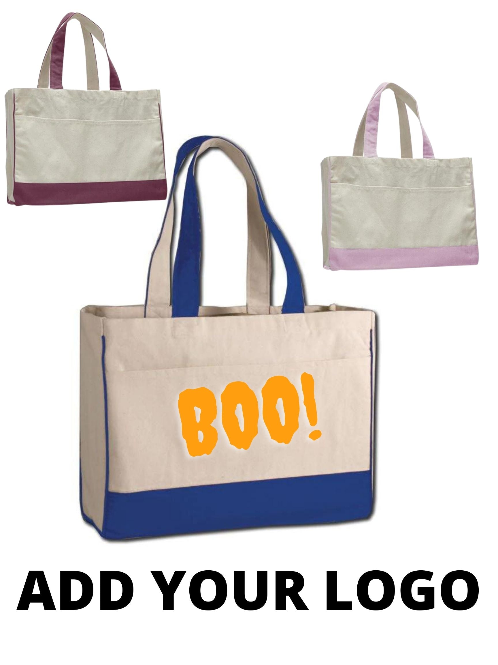 Custom Standard Cotton Canvas Tote Bag With Inside Zipper