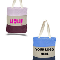 BAGANDTOTE CANVAS TOTE BAG Custom Tri Color Promotional Canvas Tote Bag