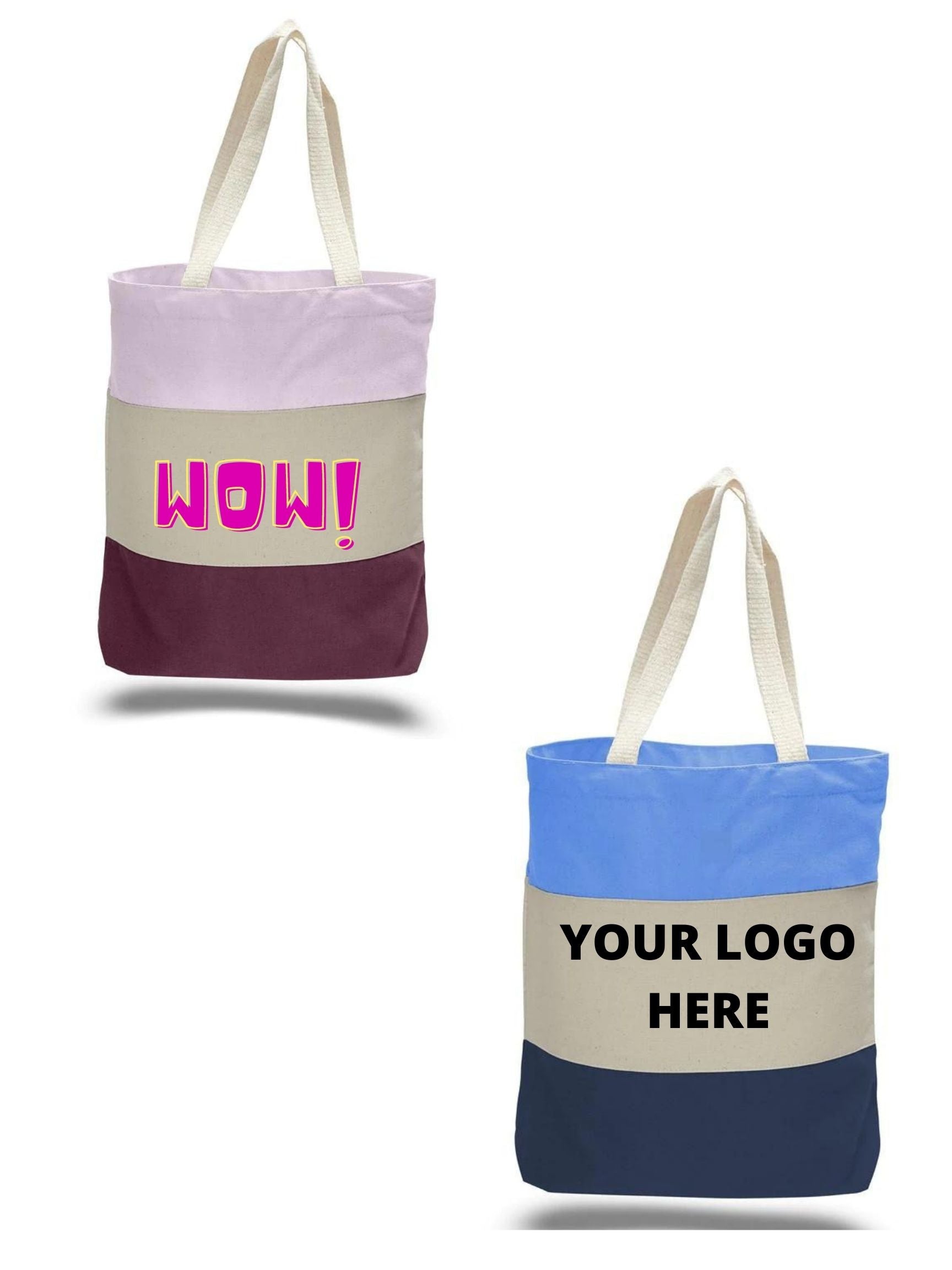  DISCOUNT PROMOS Custom Front Pocket Canvas Tote Bags