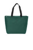 BAGANDTOTE CANVAS TOTE BAG FOREST GREEN Essential Zip Polyester Canvas Tote Bag