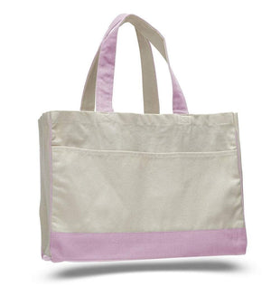 BAGANDTOTE CANVAS TOTE BAG LIGHT PINK Cotton Canvas Tote Bag with Inside Zipper Pocket