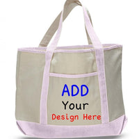 BAGANDTOTE CANVAS TOTE BAG LIGHT PINK CUSTOM JUMBO SIZE HEAVY CANVAS DELUXE TOTE BAG