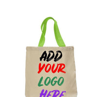 CUSTOM COTTON CANVAS TOTE BAGS WITH CONTRAST HANDLES