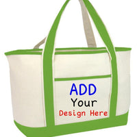 BAGANDTOTE CANVAS TOTE BAG LIME CUSTOM JUMBO SIZE HEAVY CANVAS DELUXE TOTE BAG