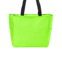 BAGANDTOTE CANVAS TOTE BAG LIME Essential Zip Polyester Canvas Tote Bag