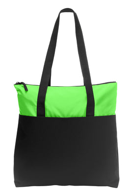 BAGANDTOTE CANVAS TOTE BAG LIME Zip-Top Convention Polyester Canvas Tote Bag