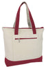 BAGANDTOTE CANVAS TOTE BAG MAROON Heavy Canvas Zippered Shopping Tote Bags