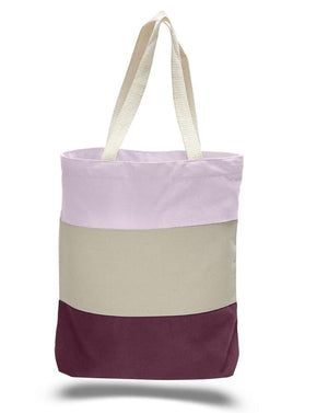BAGANDTOTE CANVAS TOTE BAG MAROON Wholesale Heavy Canvas Tote Bags Tri-Color