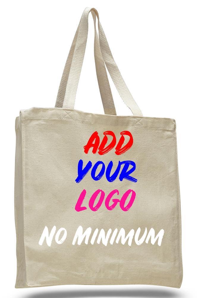 Wholesale Canvas Tote Bags, Horizontal Tote Bag with Gusset