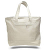 BAGANDTOTE CANVAS TOTE BAG NATURAL Heavy Canvas Zippered Shopping Tote Bags