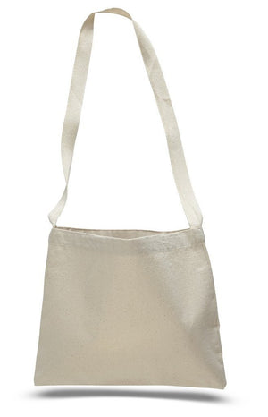Small Messenger Canvas Tote Bag with Long Straps