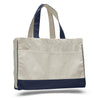 BAGANDTOTE CANVAS TOTE BAG NAVY Cotton Canvas Tote Bag with Inside Zipper Pocket