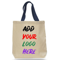 CUSTOM COTTON CANVAS TOTE BAGS WITH CONTRAST HANDLES