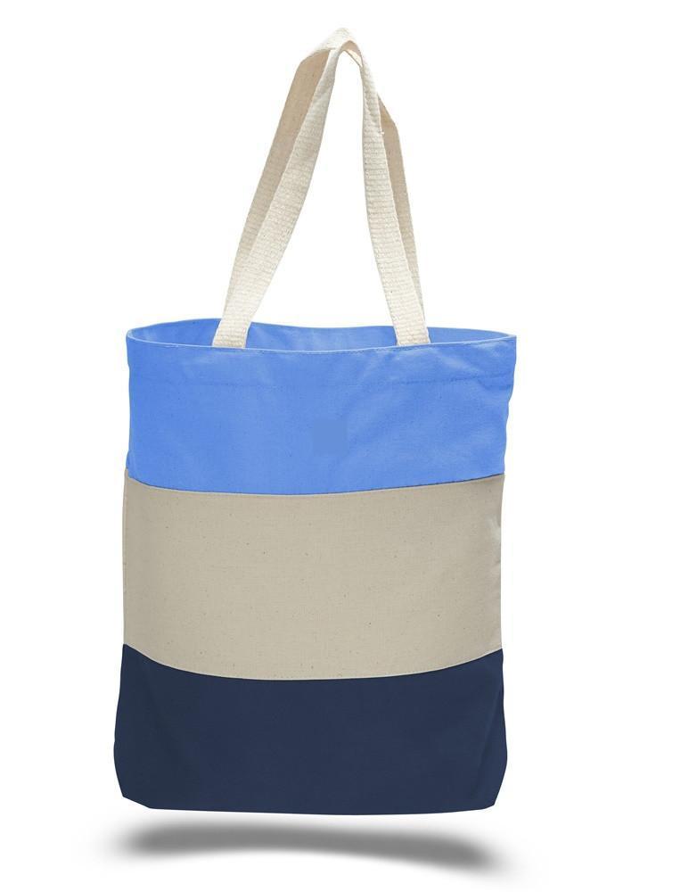 CUSTOM HEAVY CANVAS TOTE BAGS TRI COLOR BAGANDTOTE.COM