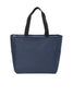 BAGANDTOTE CANVAS TOTE BAG NAVY Essential Zip Polyester Canvas Tote Bag