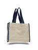 BAGANDTOTE CANVAS TOTE BAG NAVY Heavy Canvas Tote Bag with Colored Trim