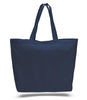 BAGANDTOTE CANVAS TOTE BAG NAVY Large Heavy Canvas Tote Bags with Hook and Loop Closure