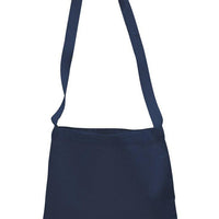 BAGANDTOTE CANVAS TOTE BAG NAVY Small Messenger Canvas Tote Bag with Long Straps