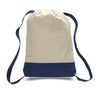 BAGANDTOTE CANVAS TOTE BAG NAVY Two Tone Canvas Sport Backpacks / Wholesale Drawstring Bags