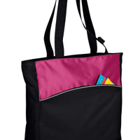 Two-Tone Colorblock Polyester Canvas tote Bag
