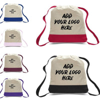 PRINT ON TWO TONE CANVAS SPORT BACKPACKS
