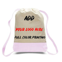 PRINT ON TWO TONE CANVAS SPORT BACKPACKS