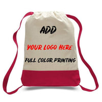 PRINT ON TWO TONE CANVAS SPORT BACKPACKS