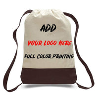 PRINT ON TWO TONE CANVAS SPORT BACKPACKS