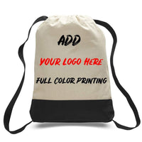 PRINT ON TWO TONE CANVAS SPORT BACKPACKS
