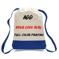PRINT ON TWO TONE CANVAS SPORT BACKPACKS